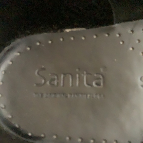 SANITA WEDGE CLOGS BLACK SZ 40 USA 9.5 PREOWNED HEEL MULES - Picture 6 of 16